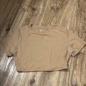 SKIMS Tan Crop Relaxed Short Sleeve T-Shirt Size M